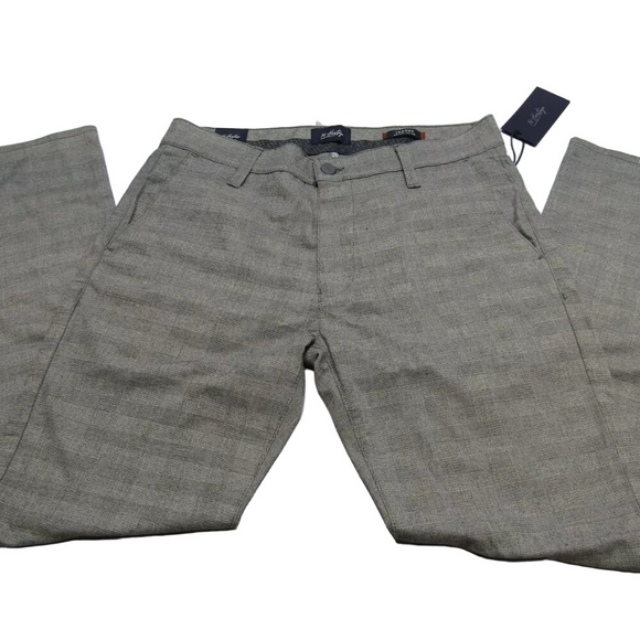 NEW 34 HERITAGE Mens Pant Taupe Elite Gray SZ 36x32 Verona Slim Leg Chino Check